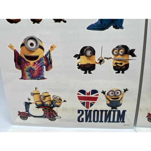 Illumination Minions United Kingdom Temporary Tattoo 6 Sheets Of Tattoos Gru - Picture 5 of 10